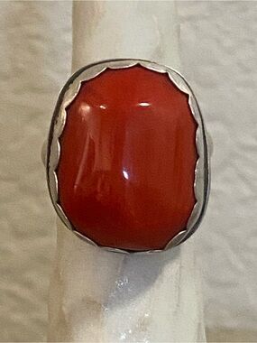 Sisters of the Sun Coral & Sterling Ring